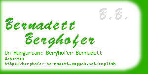 bernadett berghofer business card